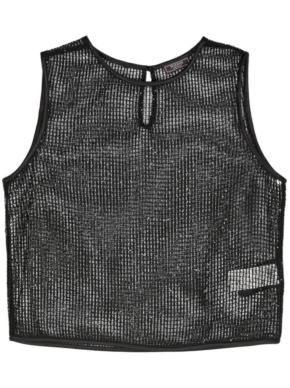 sequinned open-knit top - 1