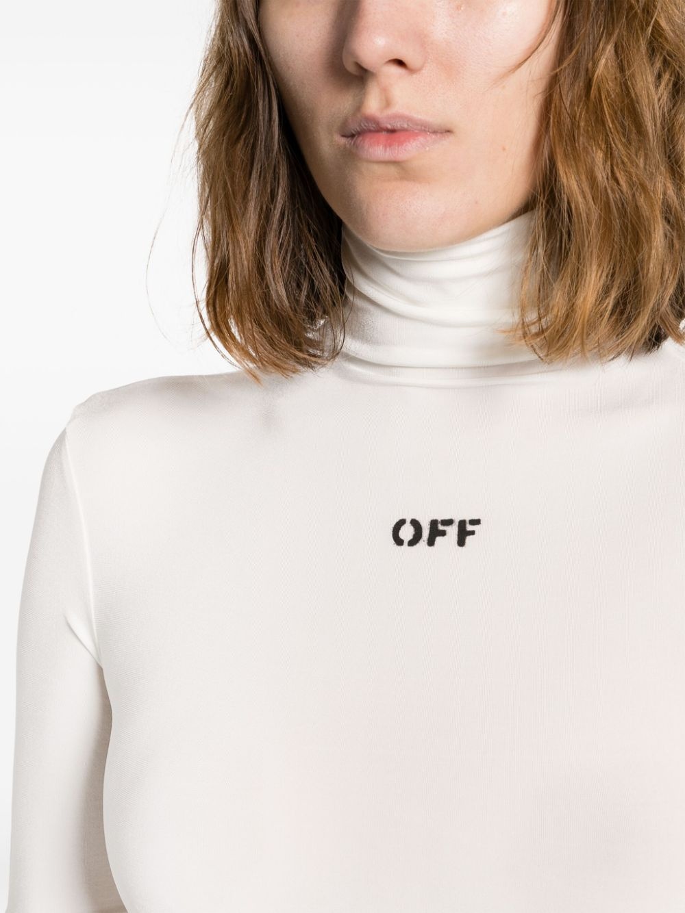 logo-print high-neck T-shirt - 5