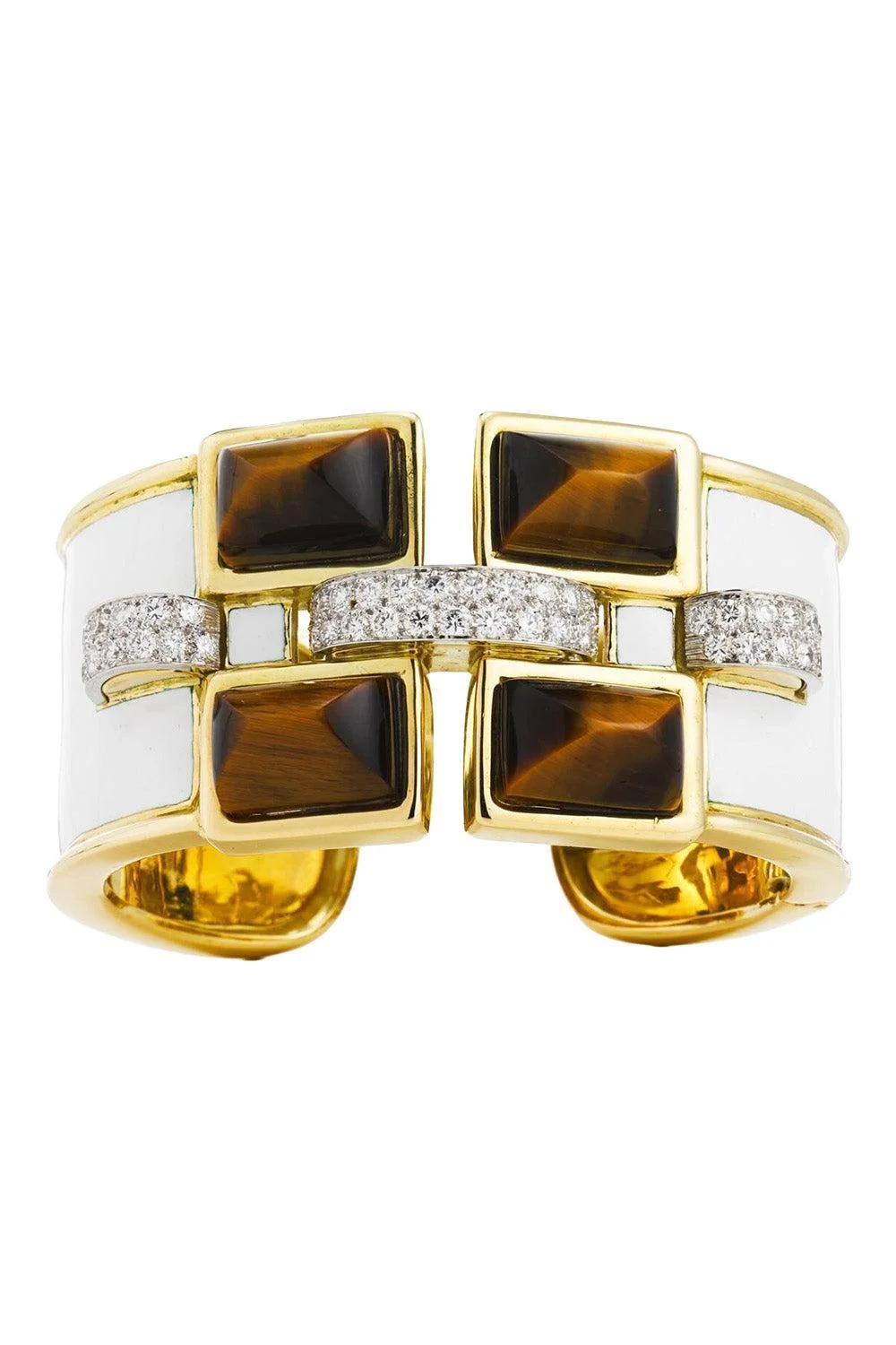 Diamond Tiger Eye Bastille Cuff Bracelet - 1