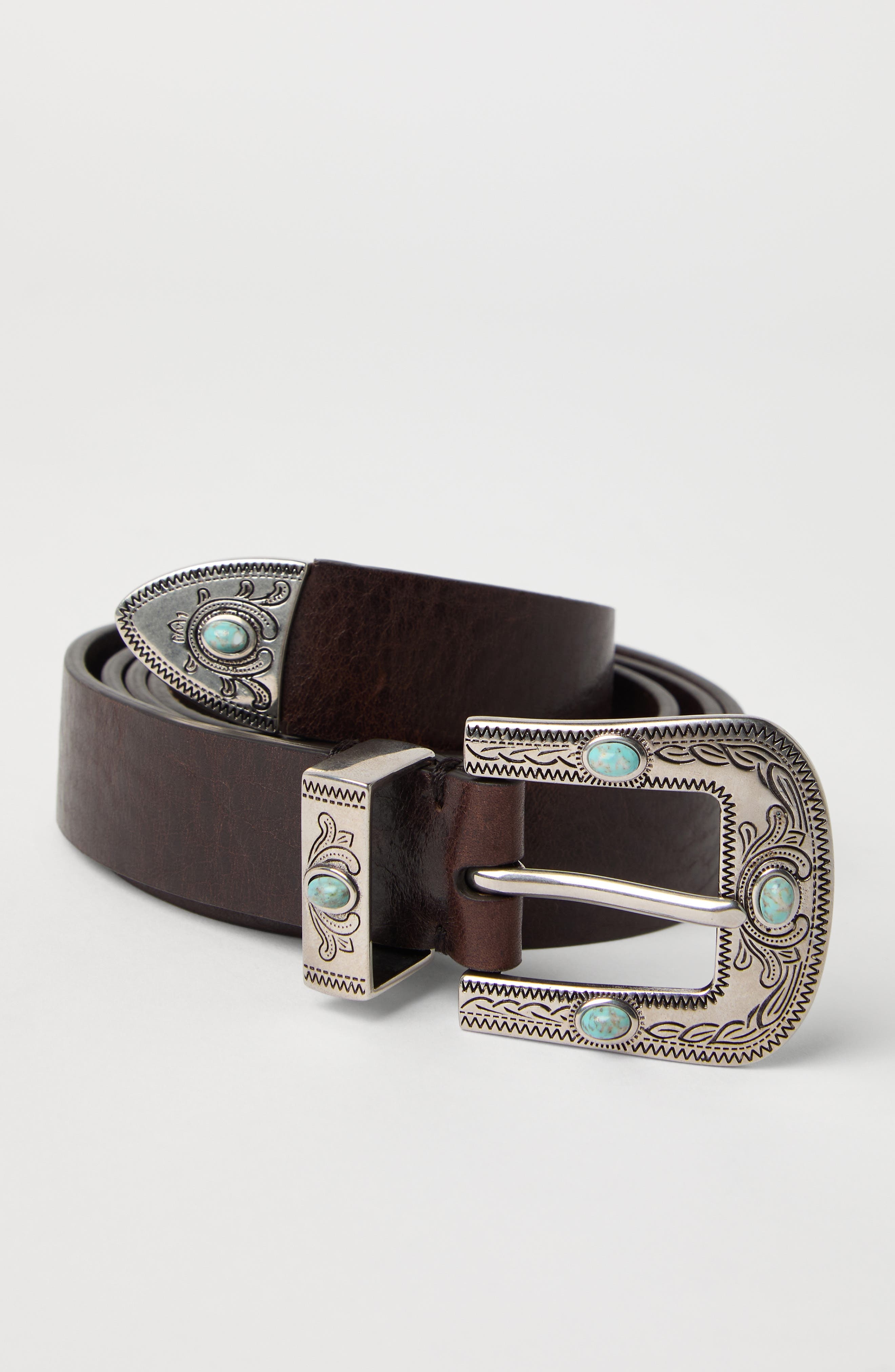Brunello Cucinelli Calfskin belt in Ebony at Nordstrom - 3