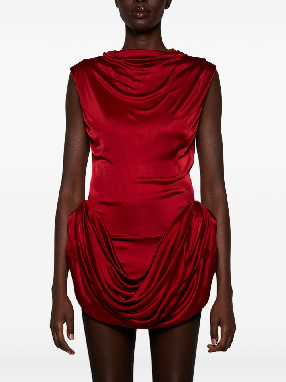 draped cowl-neck dress - 3