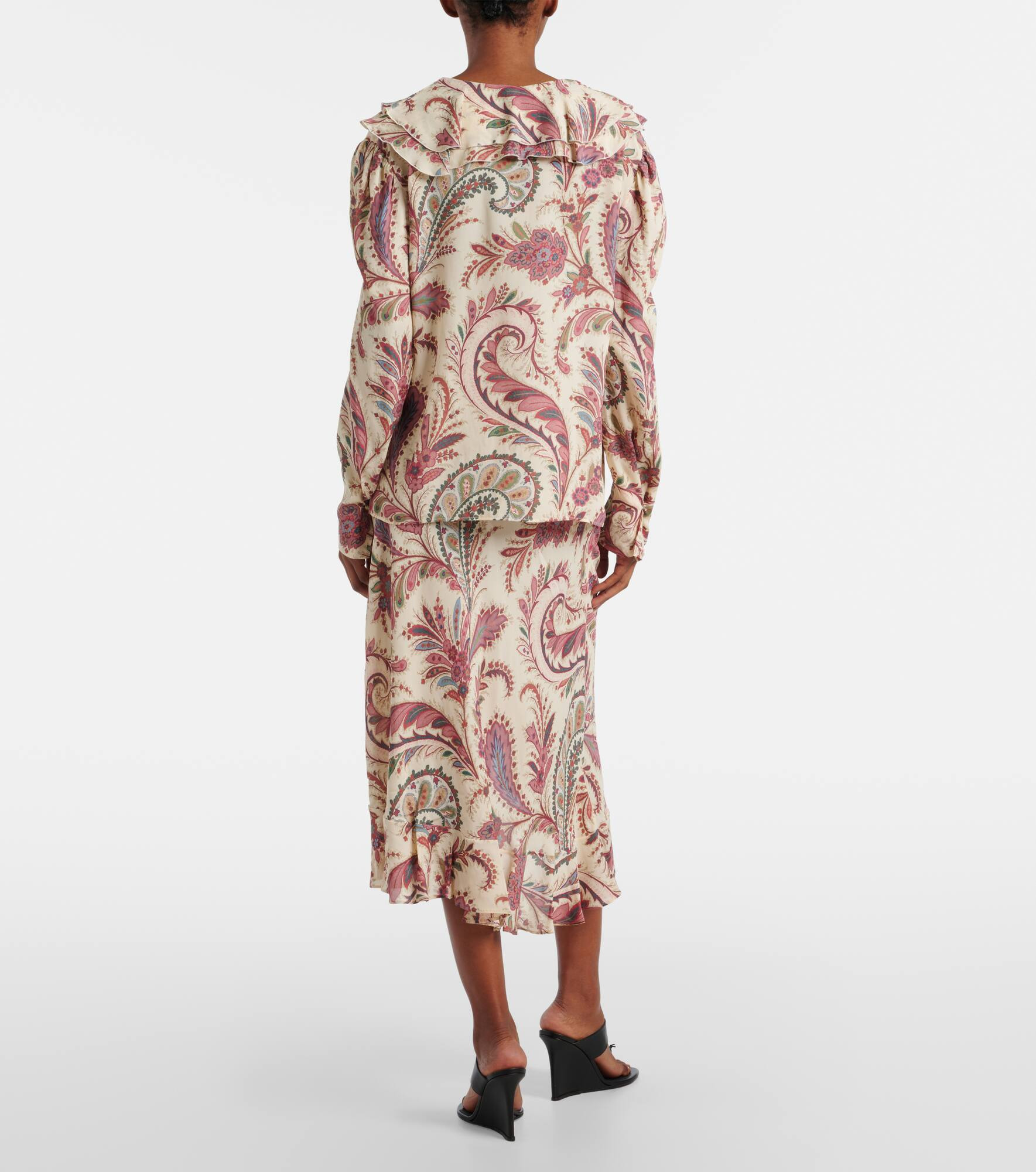 Printed ruffled blouse - 3