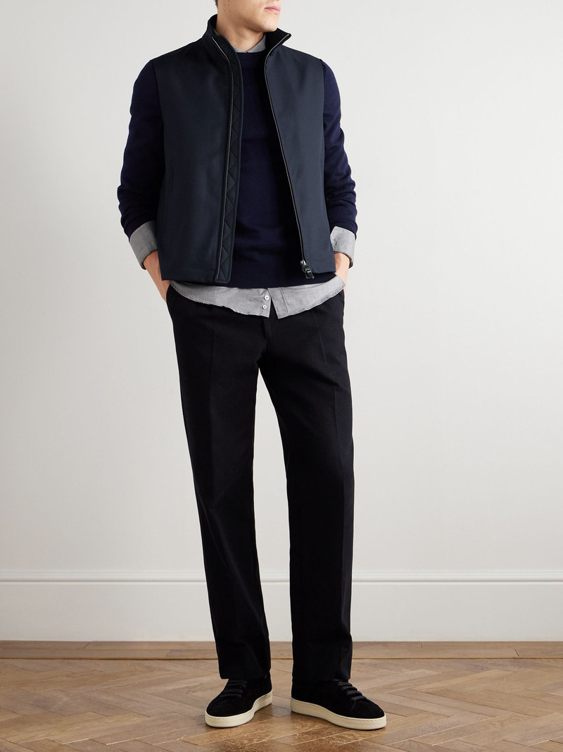 Canali Aston Padded Shell Zip-Up Gilet Blue outlook