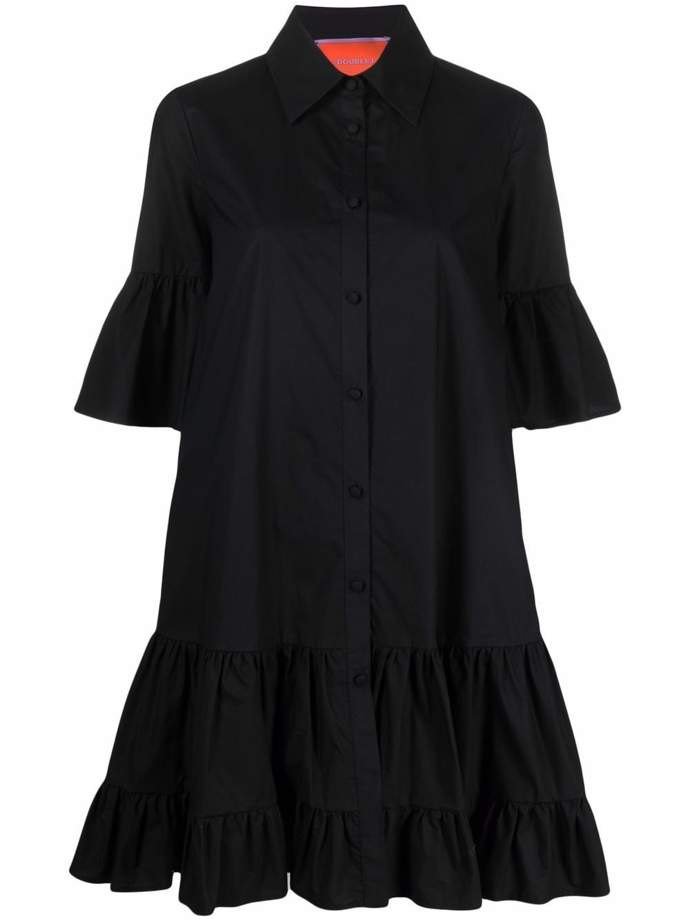 short-sleeve ruffle-hem dress - 1