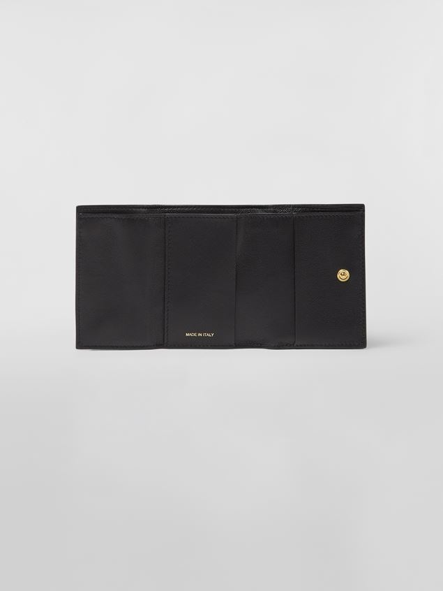 TRI-FOLD WALLET IN BLACK RED AND BEIGE SAFFIANO LEATHER - 2