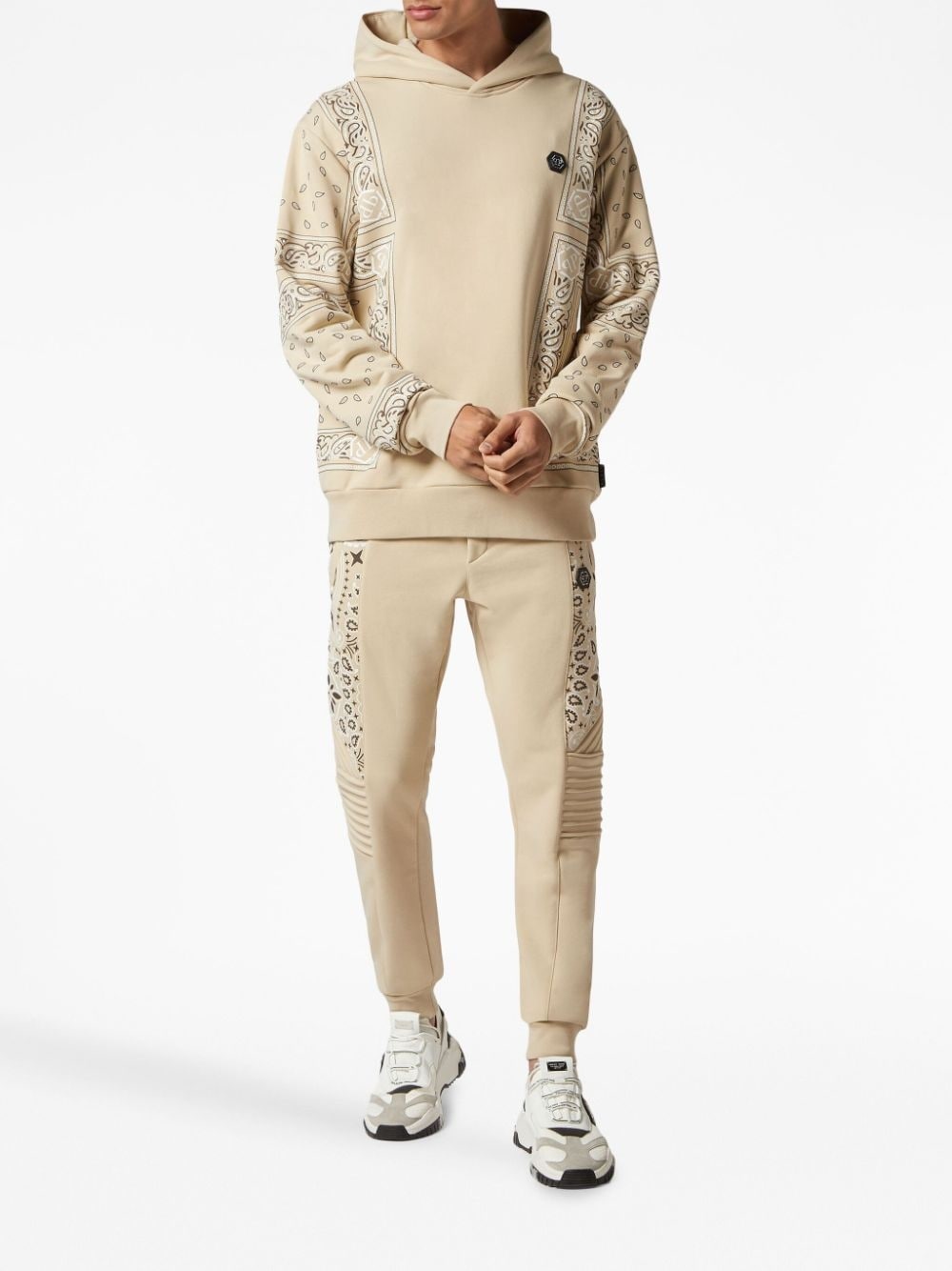 logo-patch cotton hoodie - 2