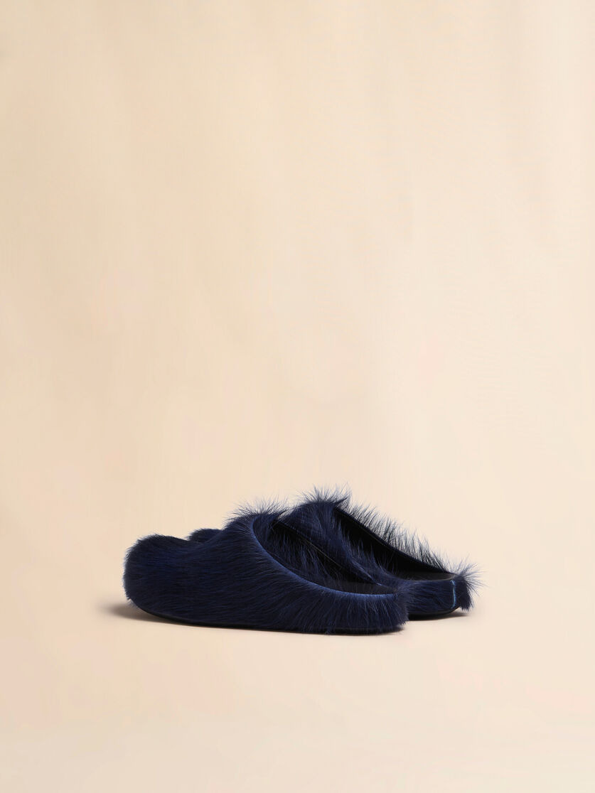 BLUE LONG HAIR CALFSKIN FUSSBETT SABOT - 3