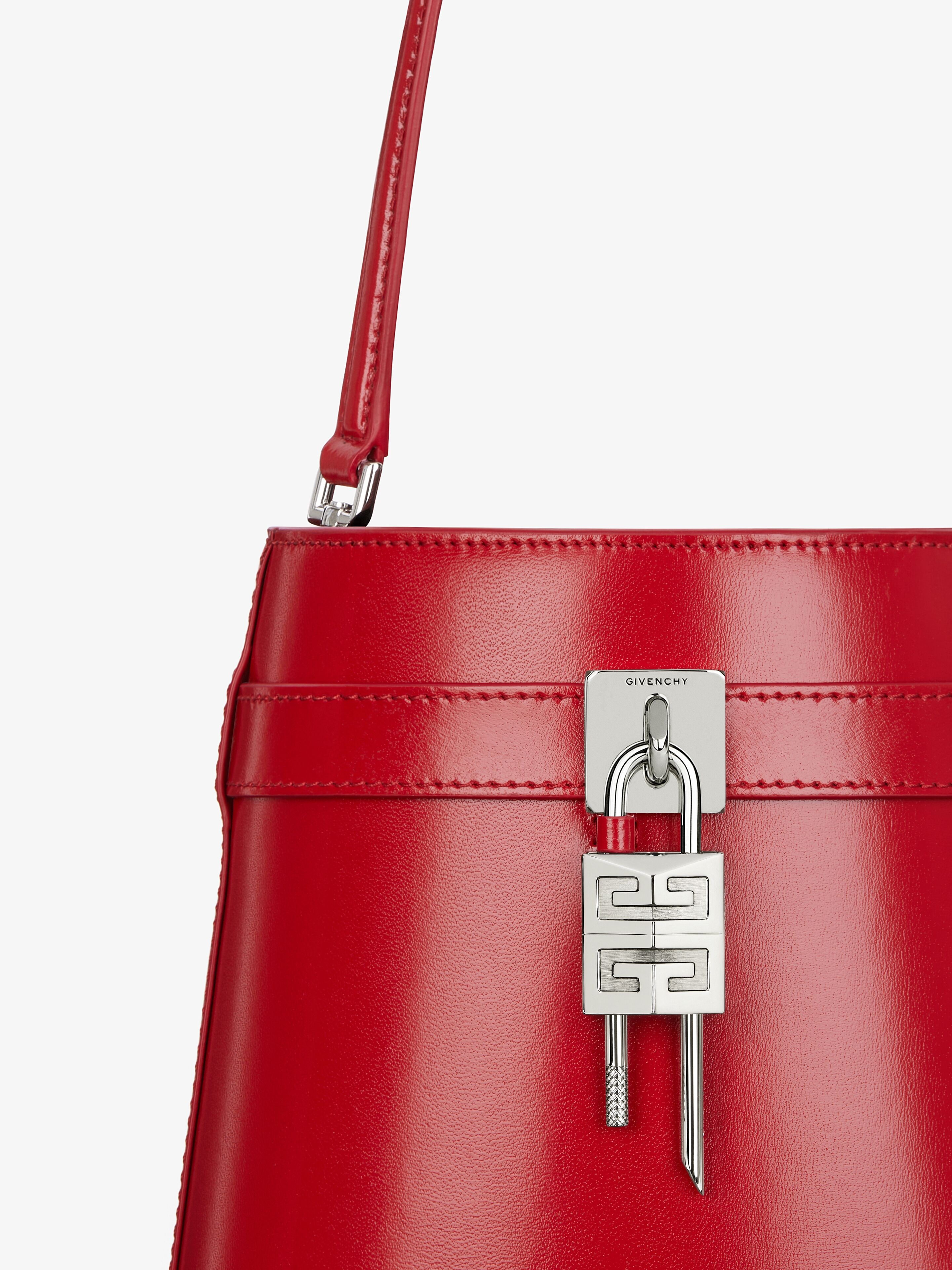 SHARK LOCK BUCKET BAG IN BOX LEATHER - 7
