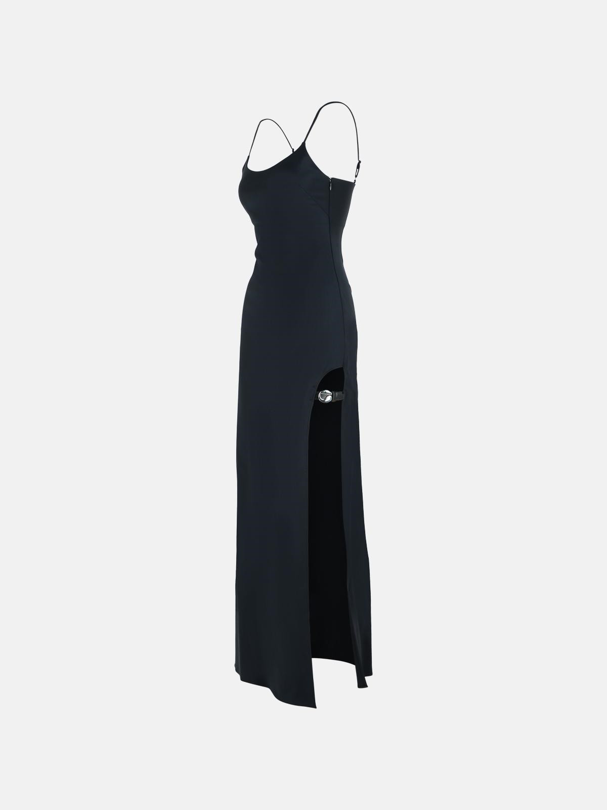 BLACK COTTON BLEND DRESS - 2