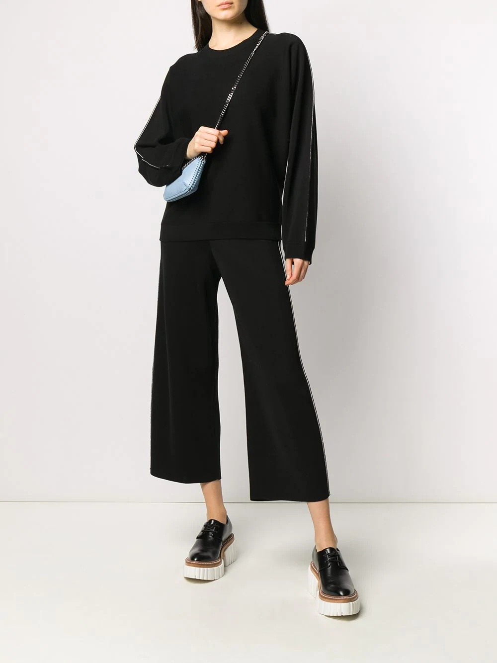 knitted wide-leg cropped trousers - 2