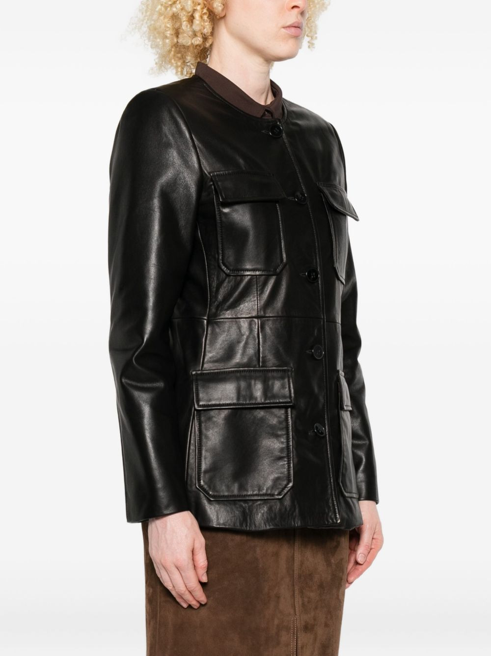 leather blazer - 3