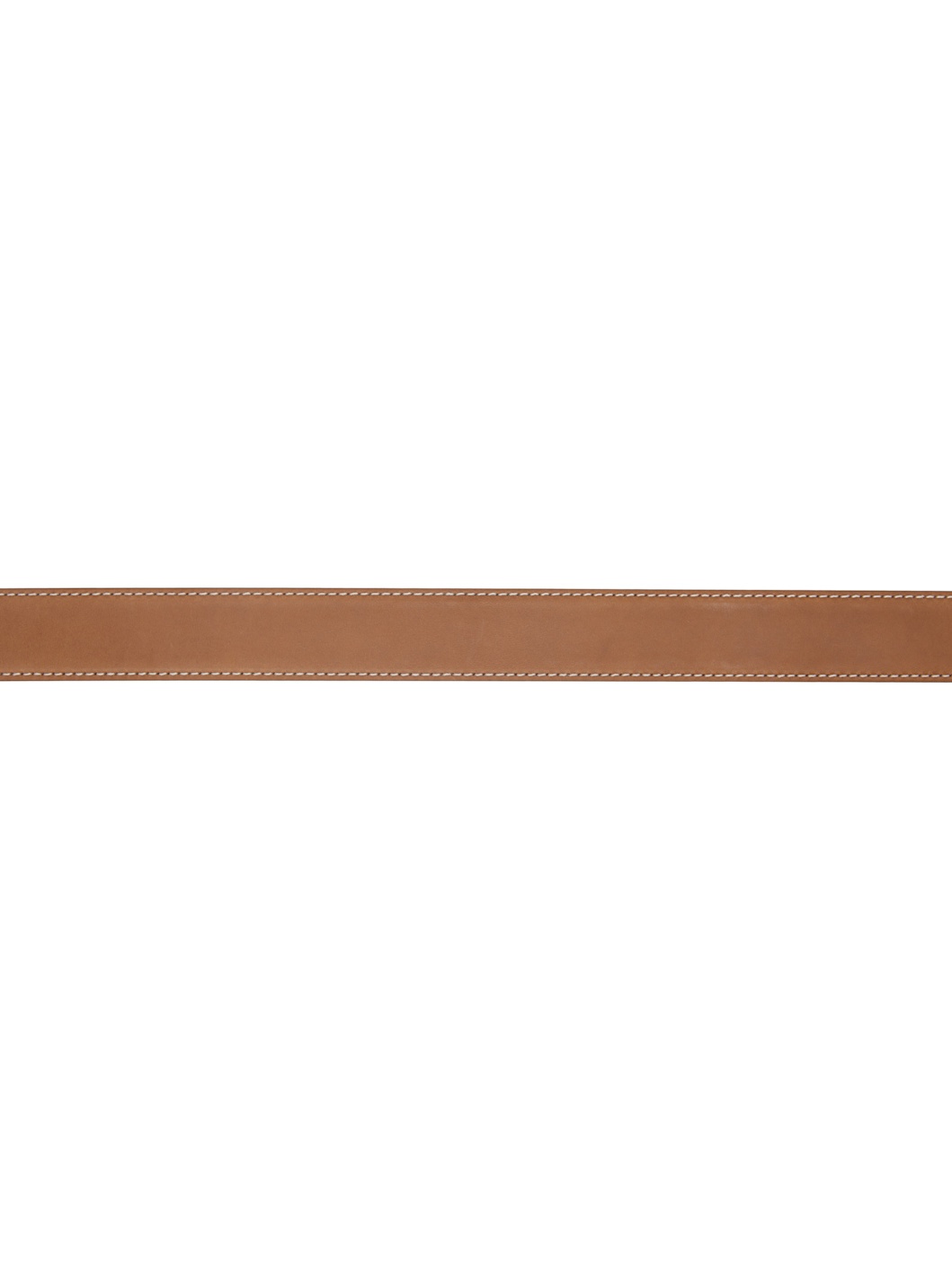 Brown Pebble Grain Round Buckle Belt - 2