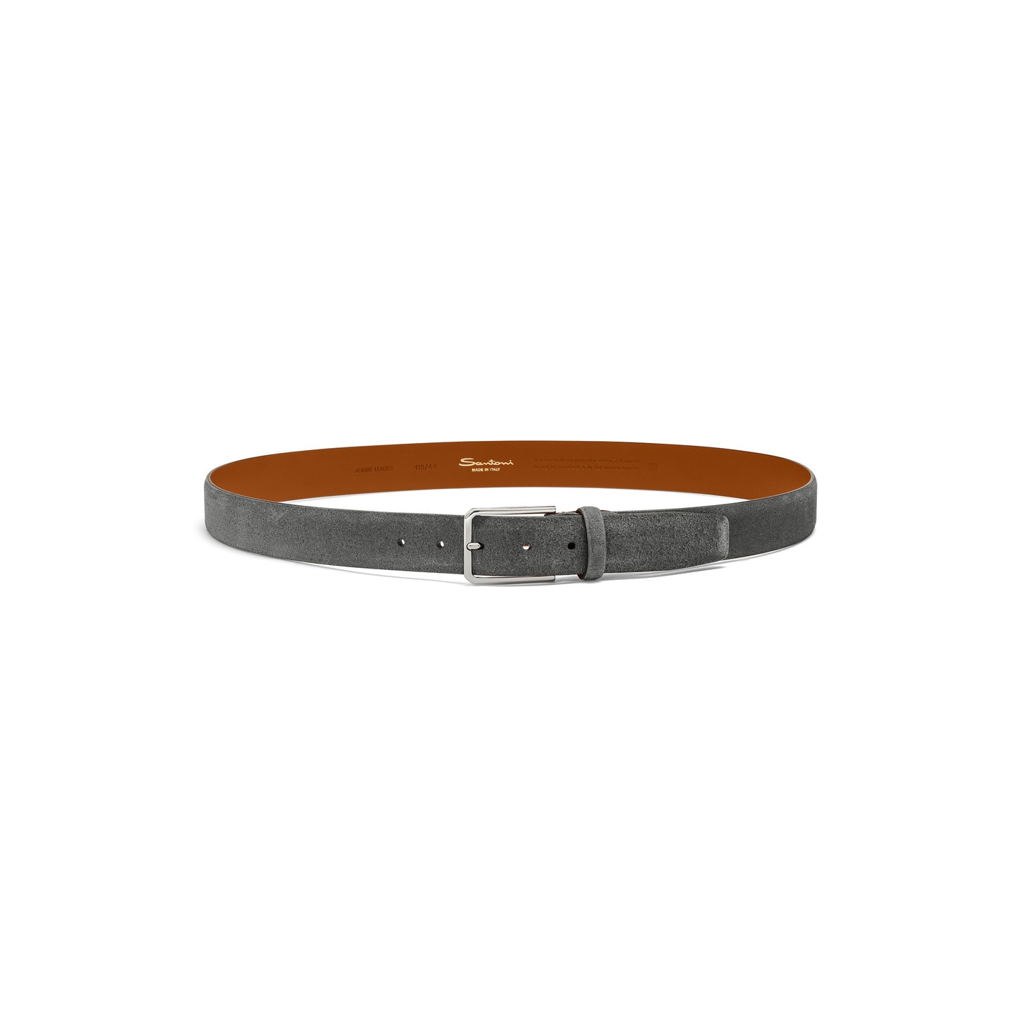 Men's light blue suede adjustable belt - 3