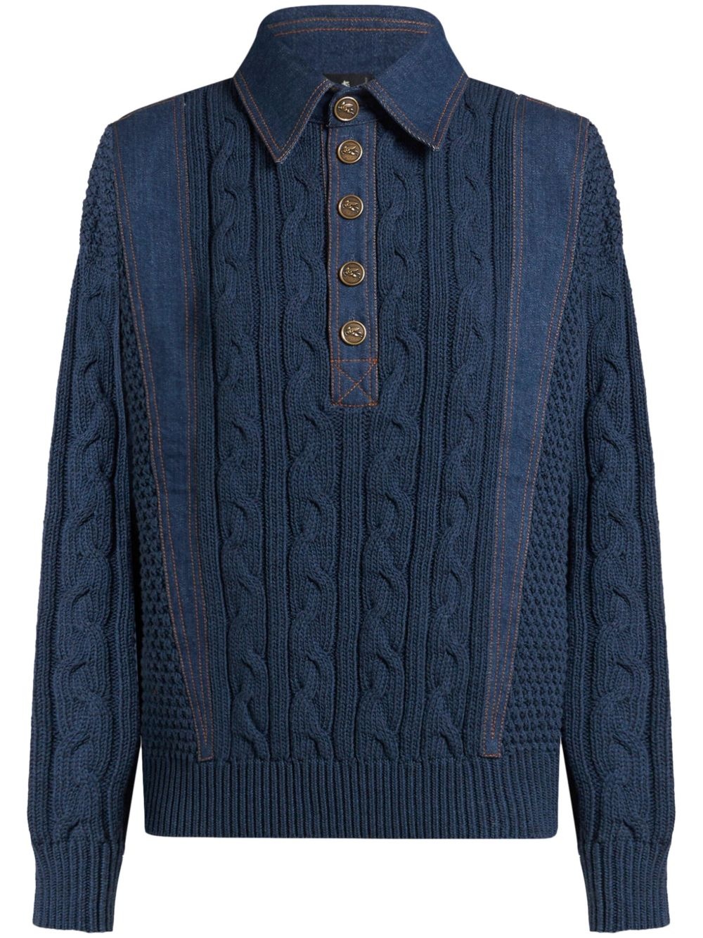 knitted polo shirt - 1