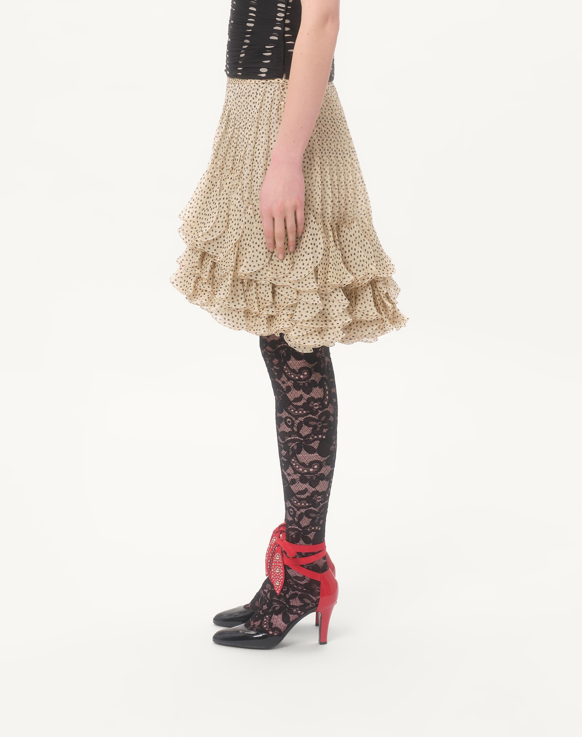 PLUSDEPOIS PRINT CHIFFON SKIRT - 4