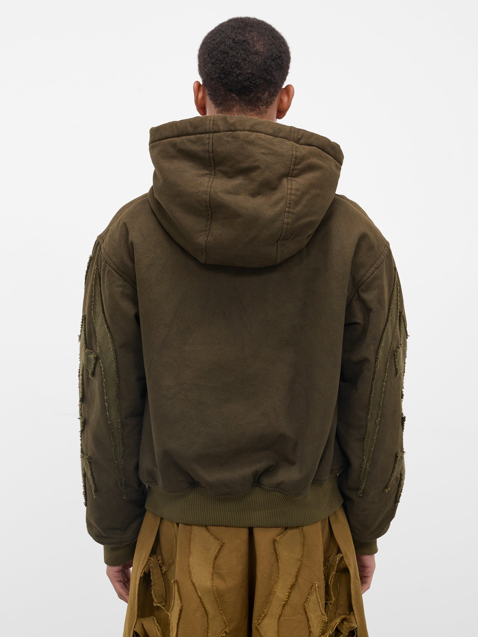 Khaki Graphic Antler Winter Hoodie - 3