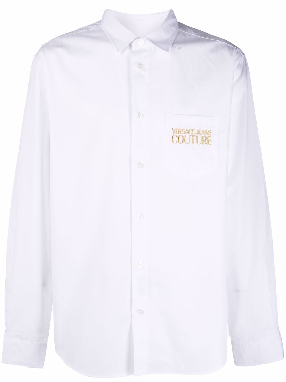 embroidered-logo cotton shirt - 1