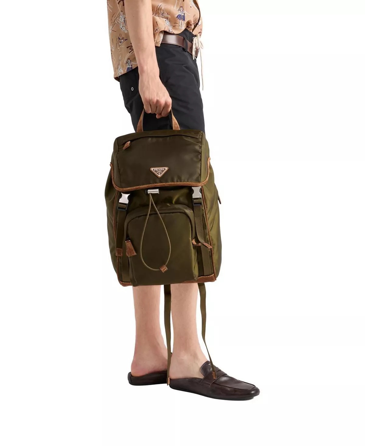Re-Nylon and Suede Backpack - 2