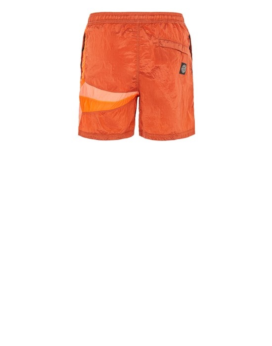 B0142 NYLON METAL IN ECONYL® REGENERATED NYLON_ STAR INLAY_ GARMENT DYED ORANGE - 2