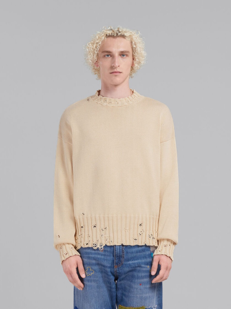 Marni WHITE TWISTED CREWNECK SWEATER outlook