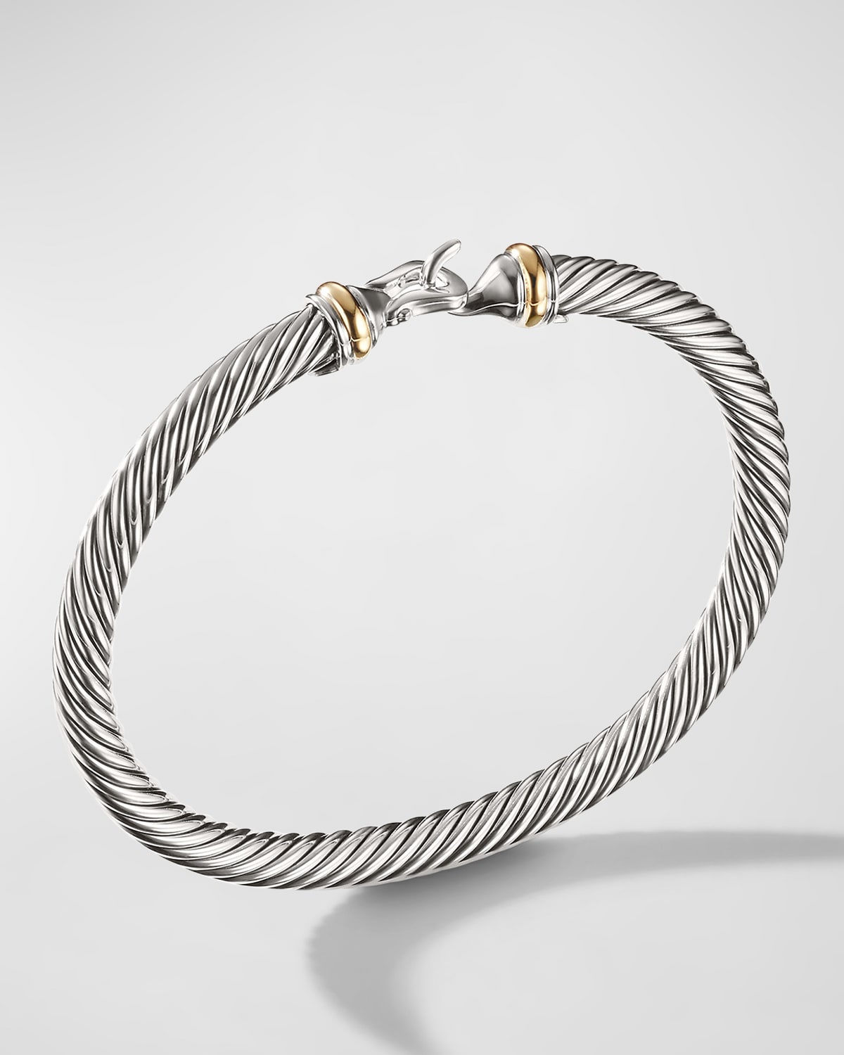 Cable Buckle Bracelet in Silver with 18K Gold - 3