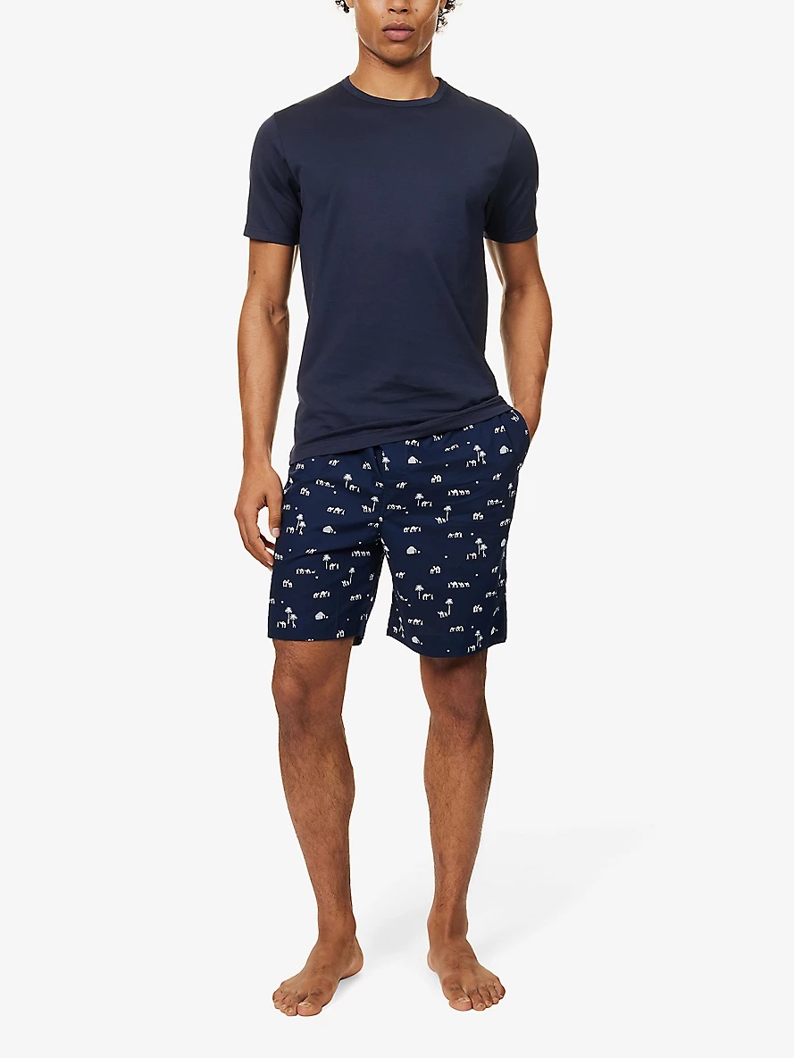 Nelson graphic-print cotton-poplin pyjama shorts - 2