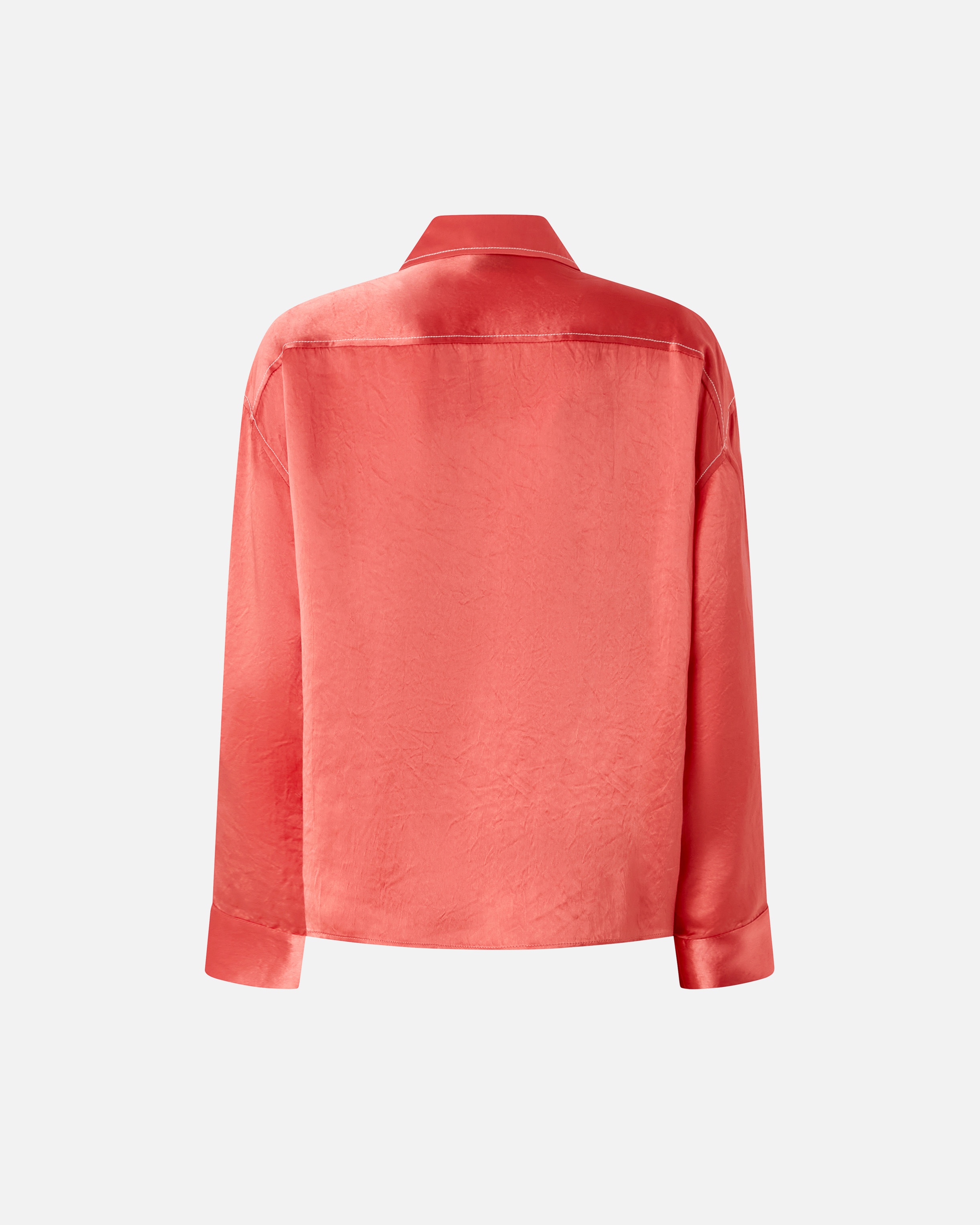 FLOWING SATIN SHIRT WITH SMALL POCKET - 6