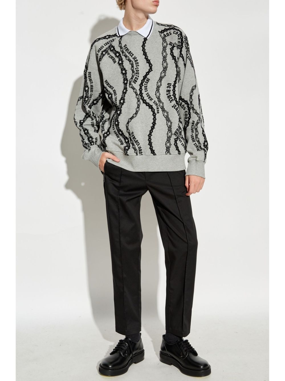 chain link-print sweatshirt - 2