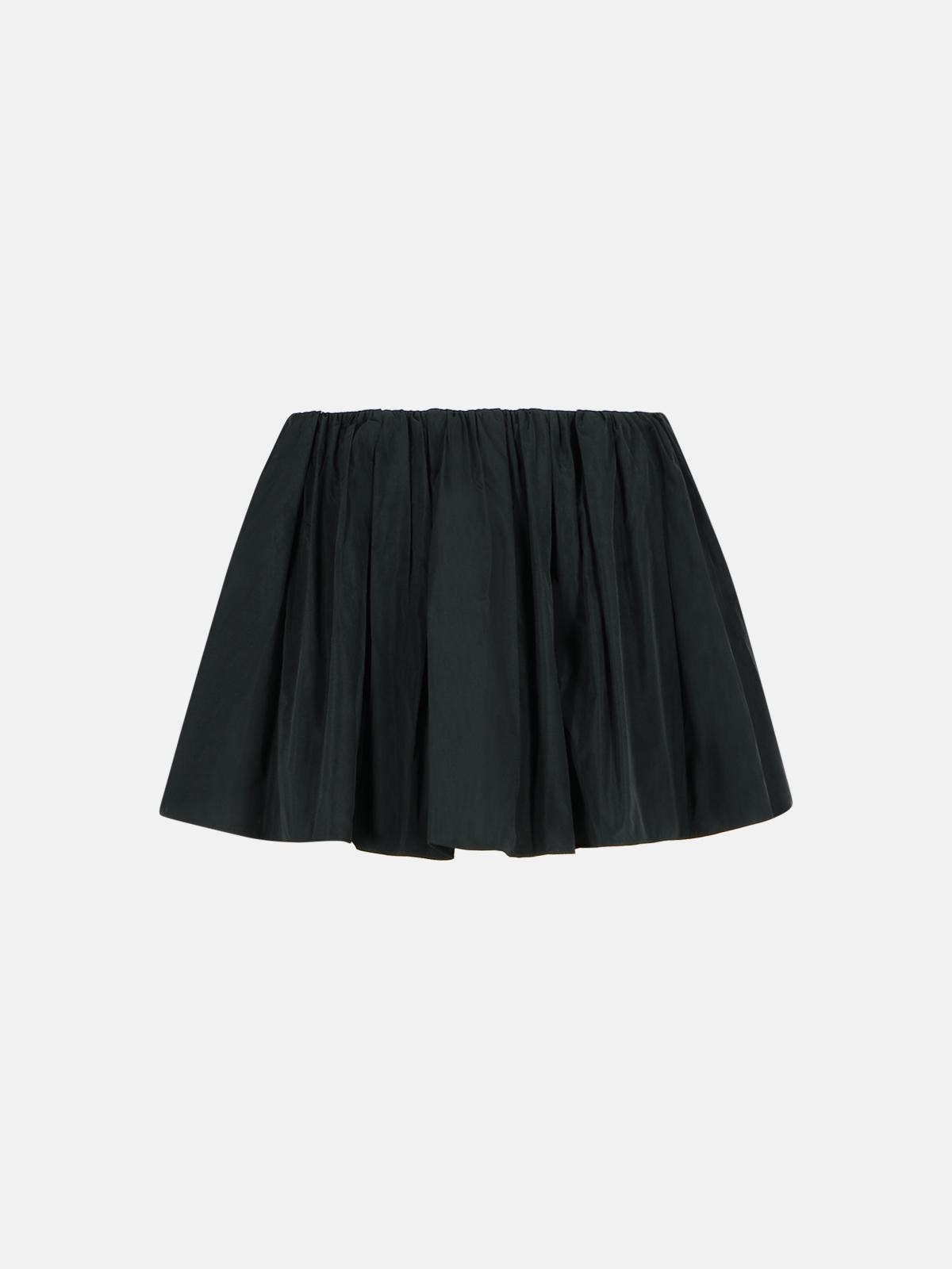 BLACK POLYESTER SHORTS SKIRT - 1