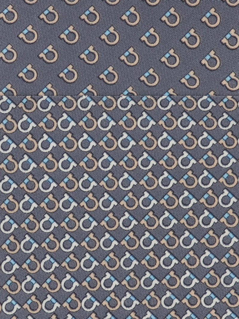 FERRAGAMO Gancini Square print silk tie outlook