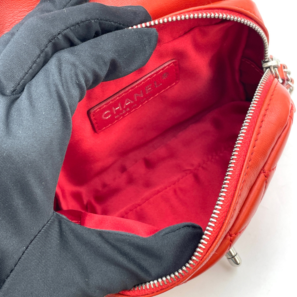 Chanel No. 15 Red Orange Leather Mini Flap Crossbody Bag - 11
