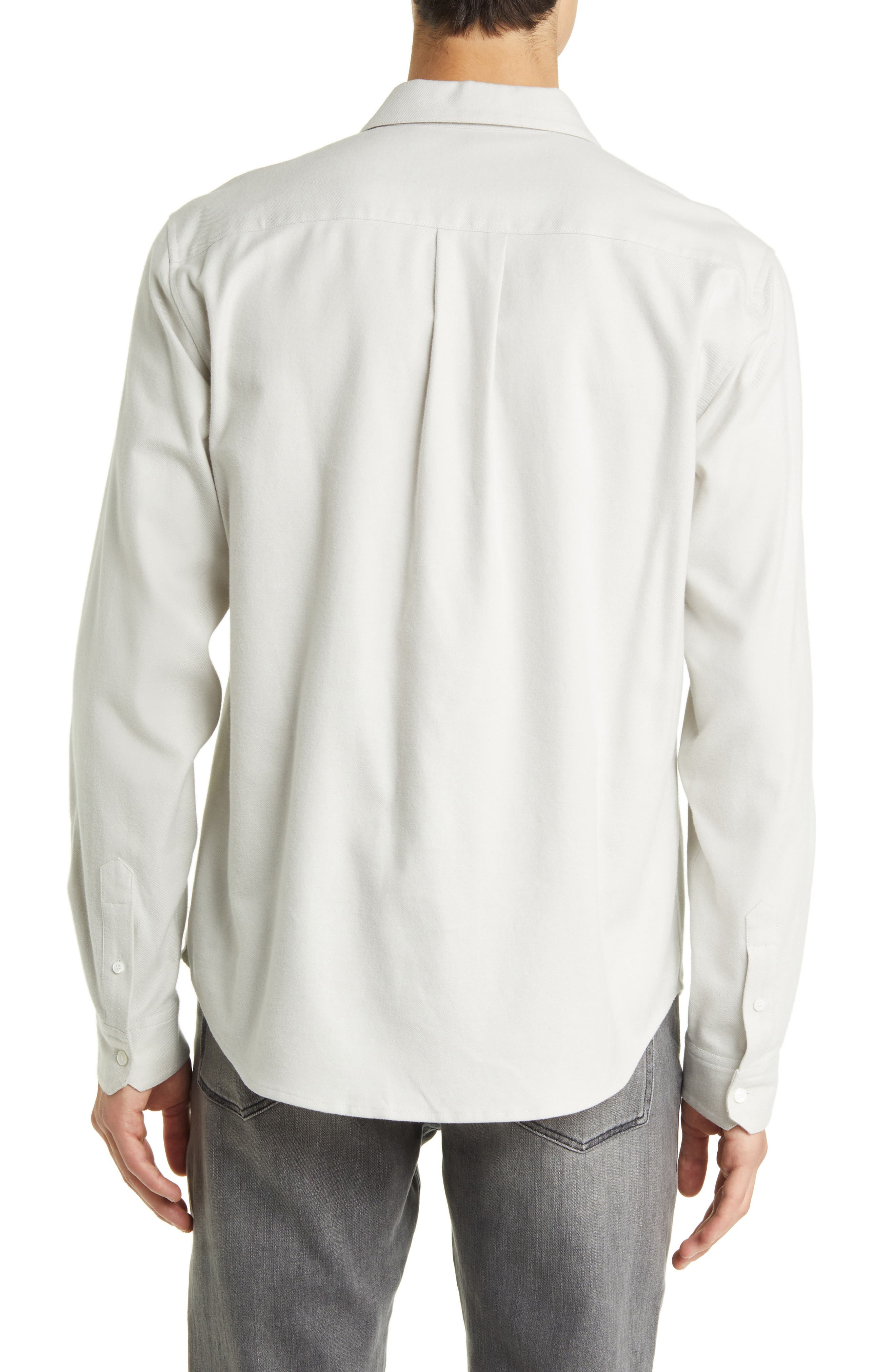 Brushed Cotton Blend Button-Up Shirt - 3