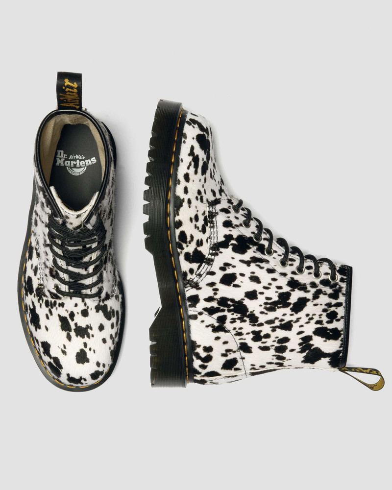 Dr. Martens 1460 Bex Dalmatian Hair On Leather Lace Up Boots outlook