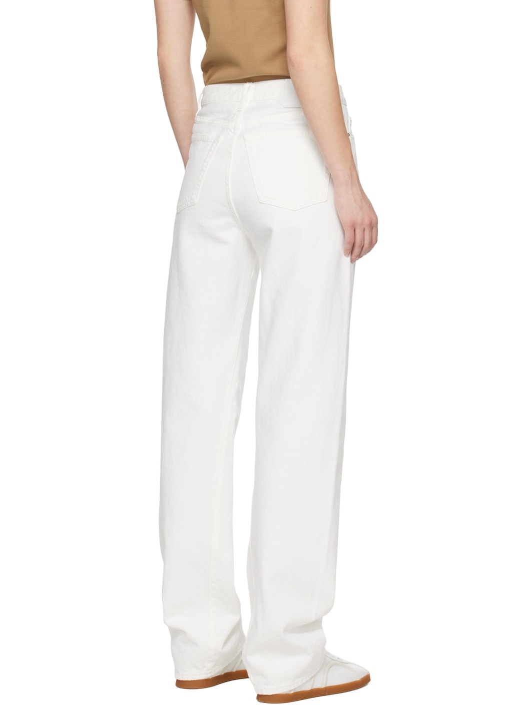 White Twisted Seam Jeans - 3
