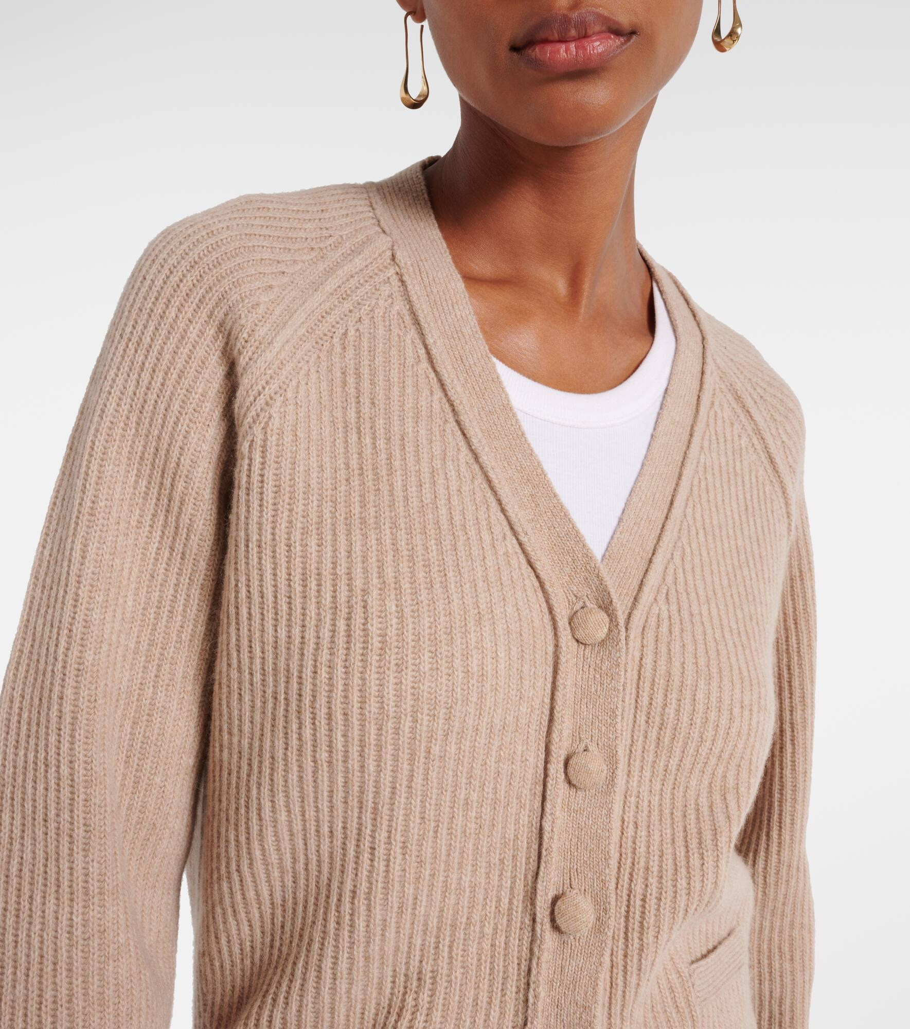Ribbed-knit wool and cashmere cardigan - 4