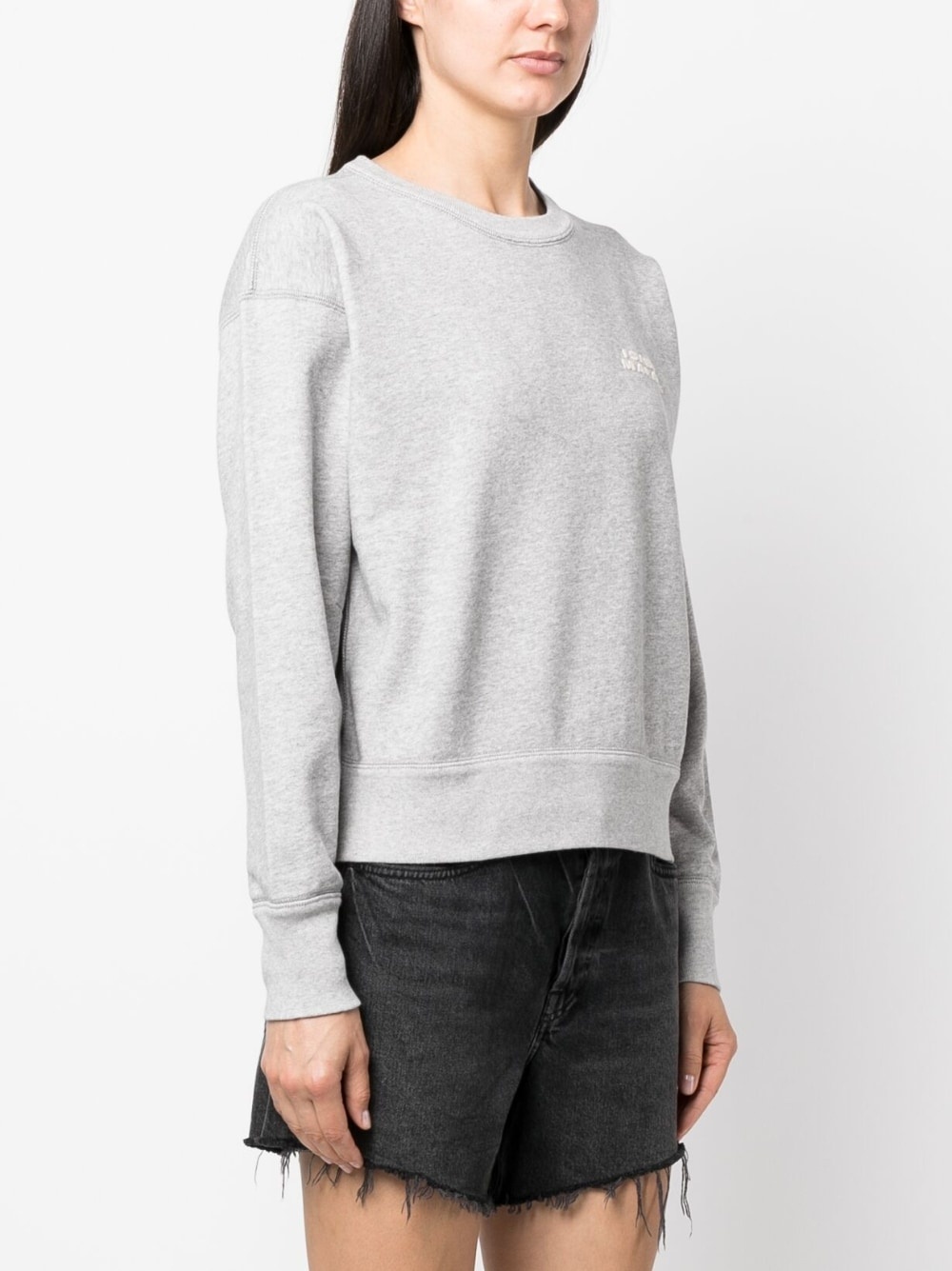 embroidered-logo crew-neck sweatshirt - 3
