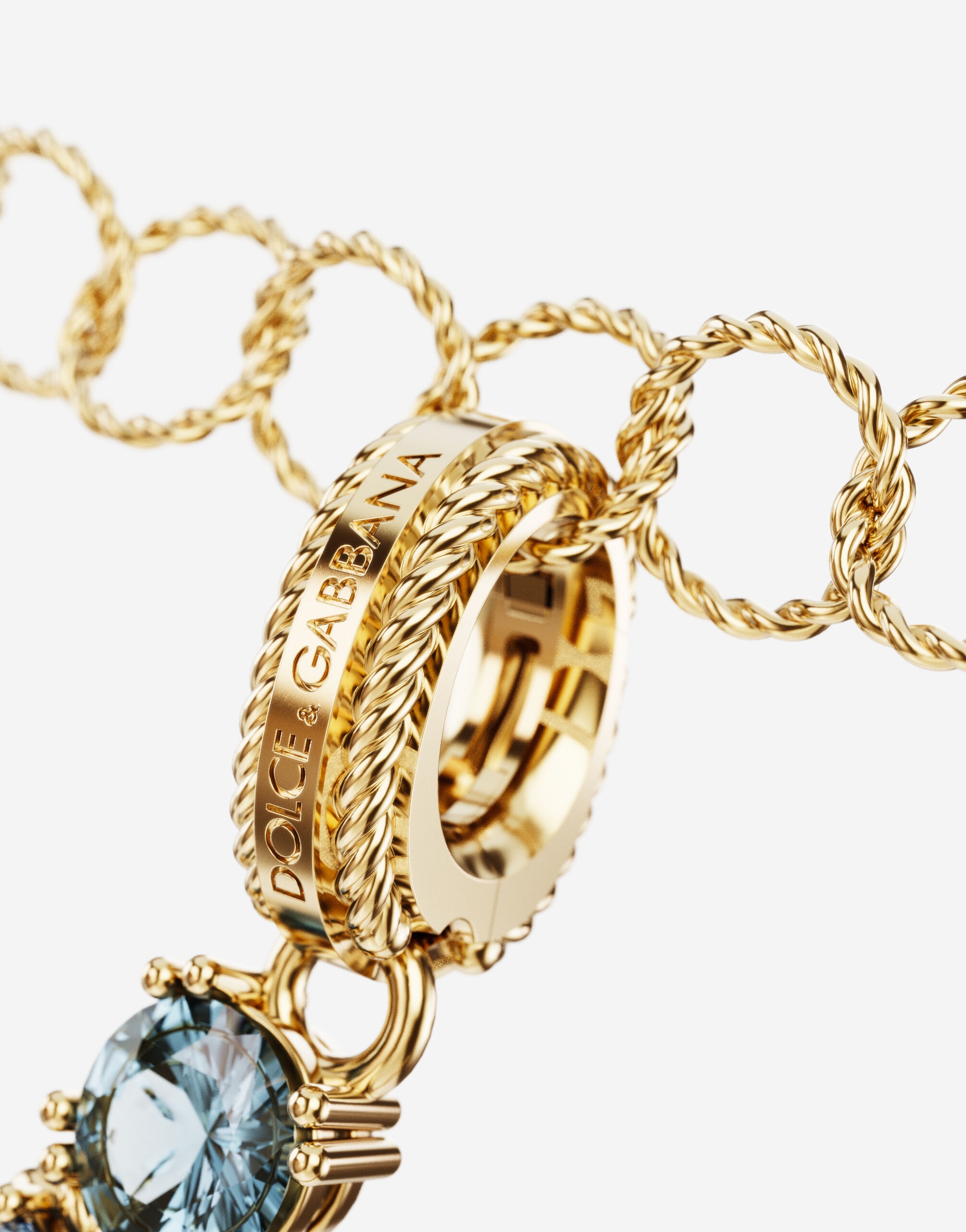 Charm K Lettering 18-carat yellow gold and multicolored gems - 3