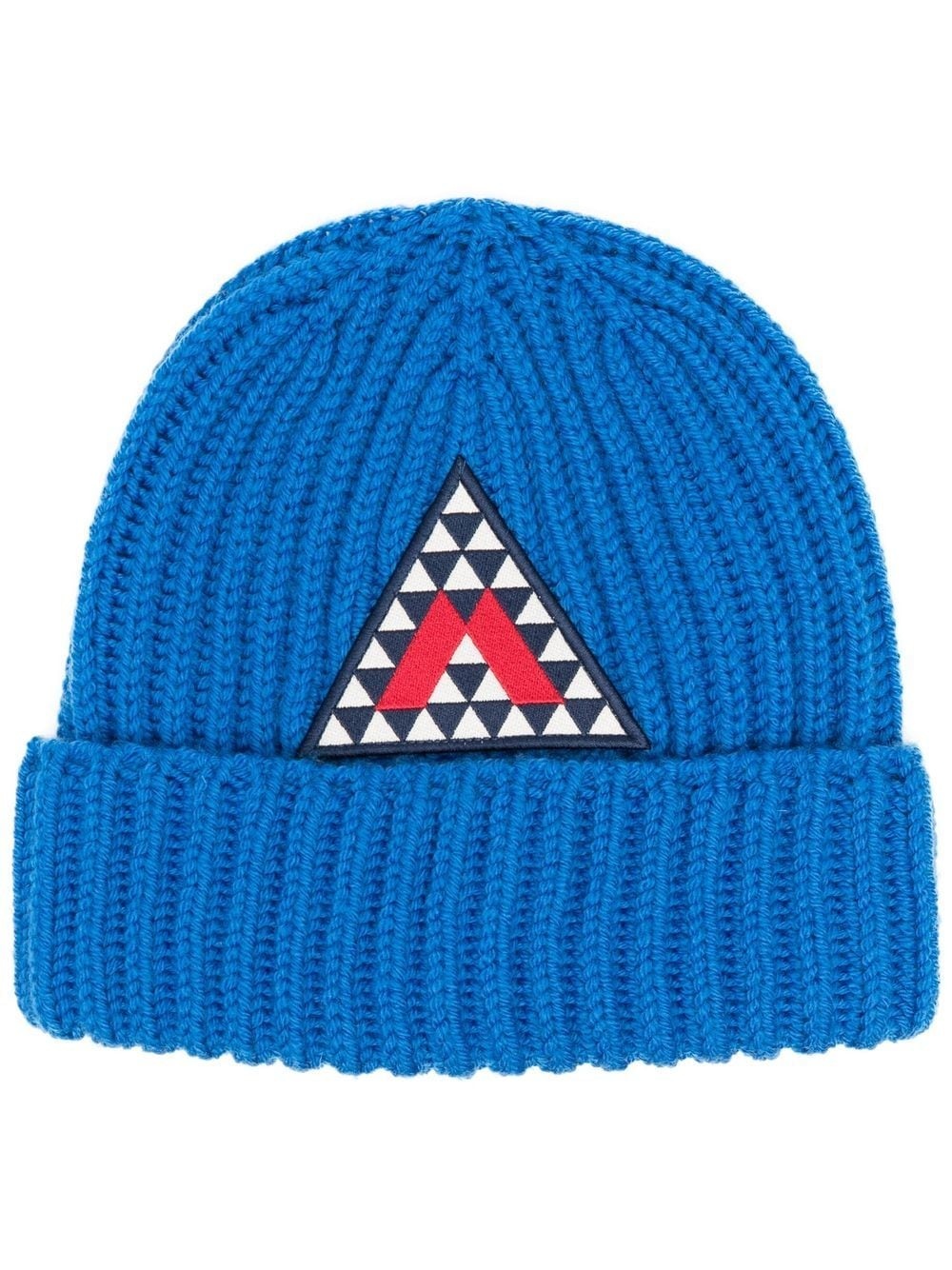 logo-patch ribbed beanie - 1