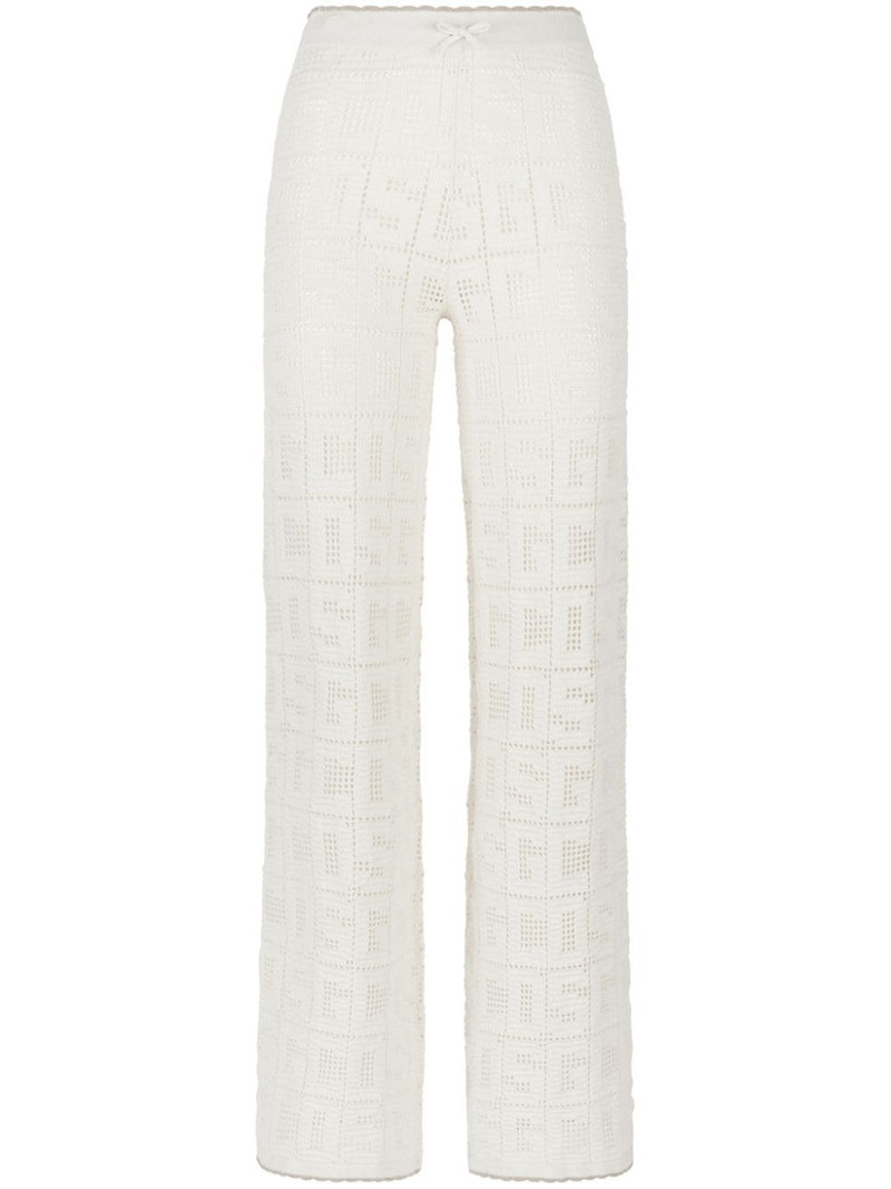 monogram crochet-knit 바지 1
