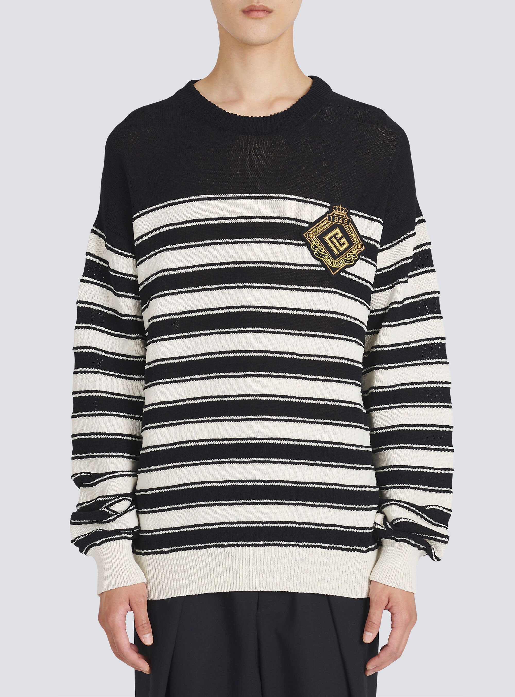 Nautical knit sweater with Balmain badge - 5