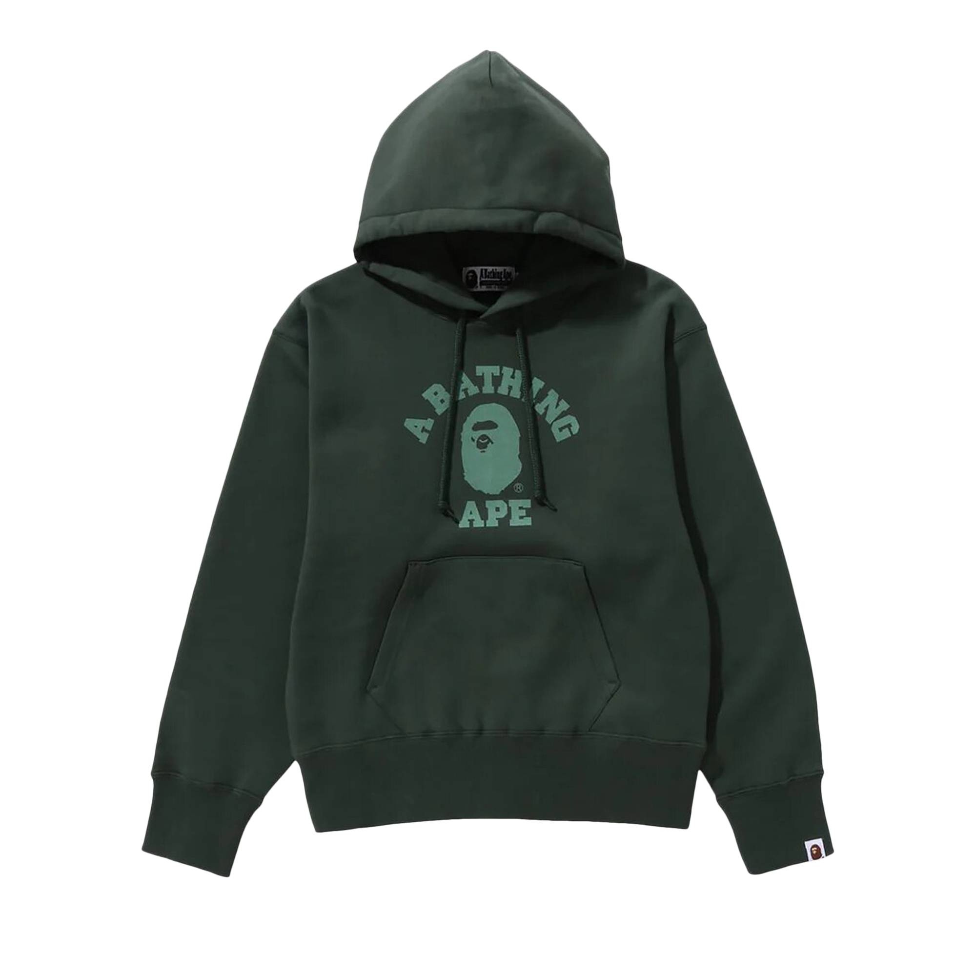 BAPE College Pullover Hoodie 'Green' - 1