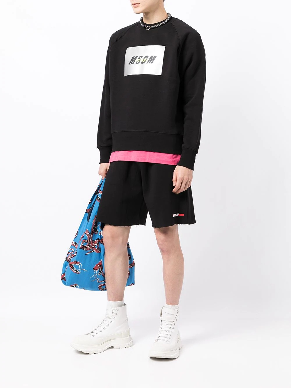 logo print track shorts - 2