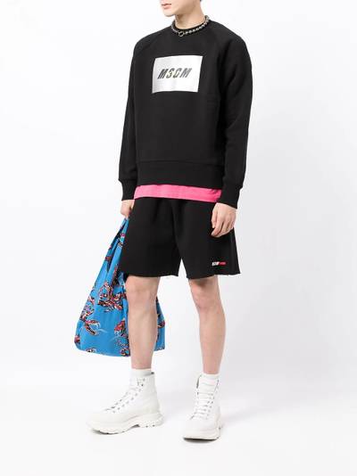 MSGM logo print track shorts outlook