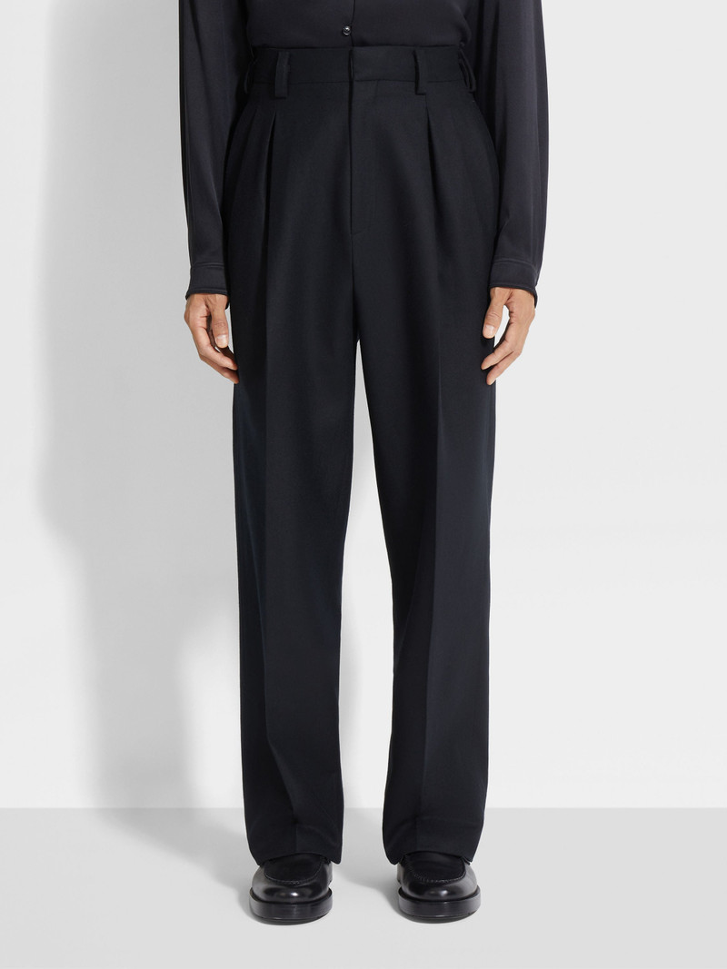 BLACK MÉLANGE WOOL PANTS 5
