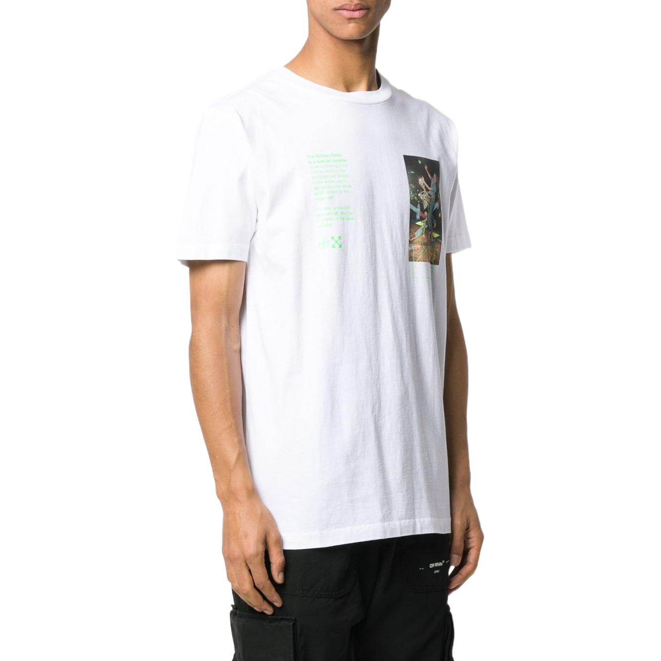 Men's Off-White FW22 Alphabet Character Printing Round Neck Short Sleeve White T-Shirt OMAA027R20185 - 4