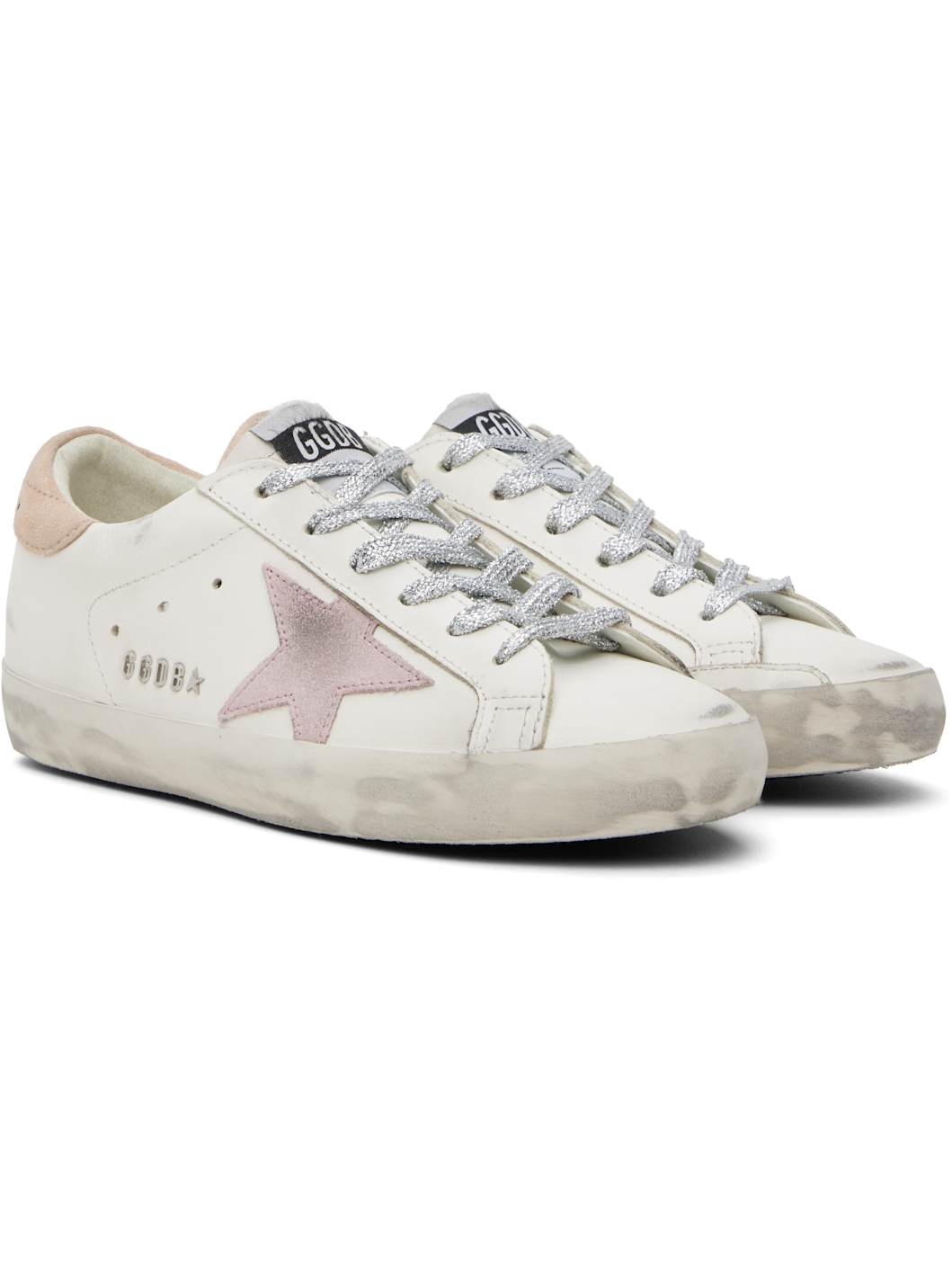 White & Pink Super-Star Classic Sneakers - 4