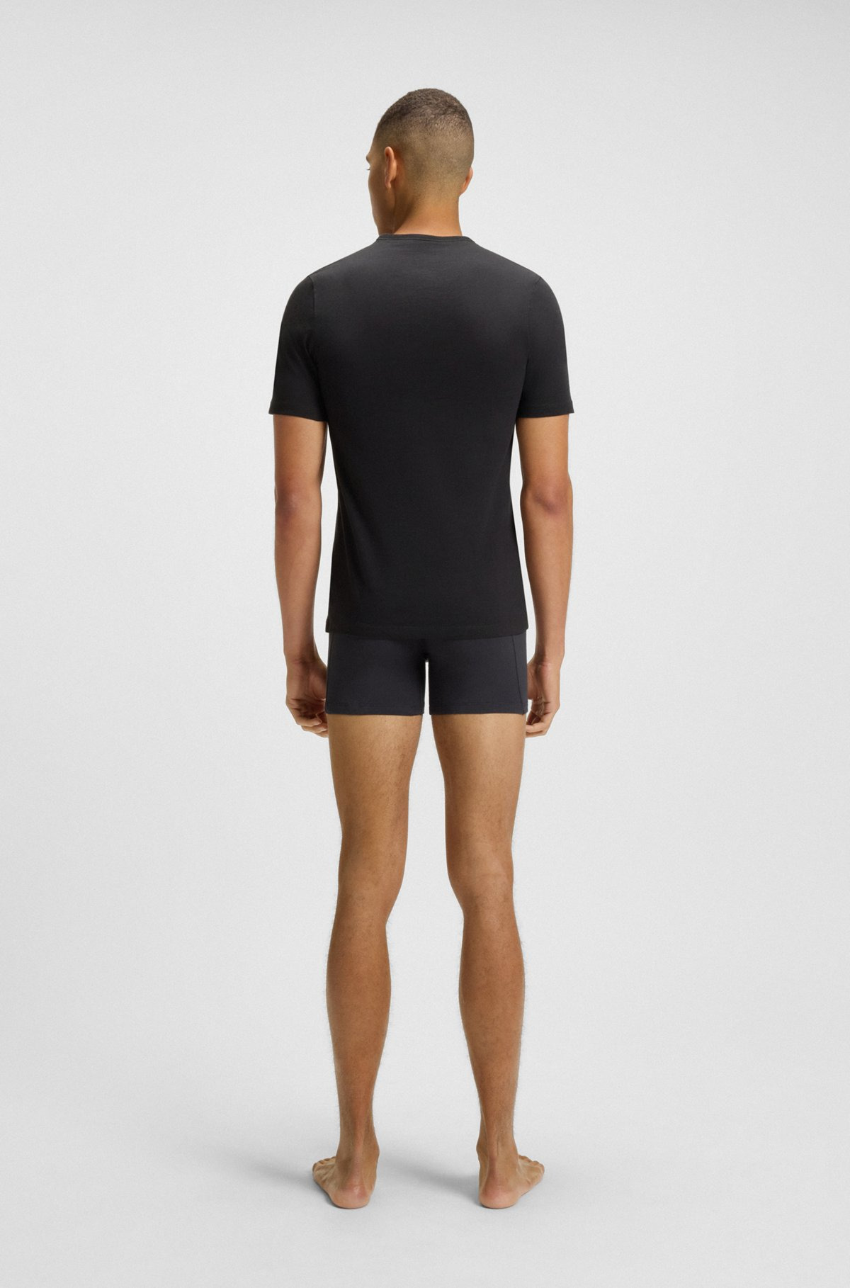 THREE-PACK OF COTTON UNDERWEAR T-SHIRTS WITH LOGO EMBROIDERY - 3