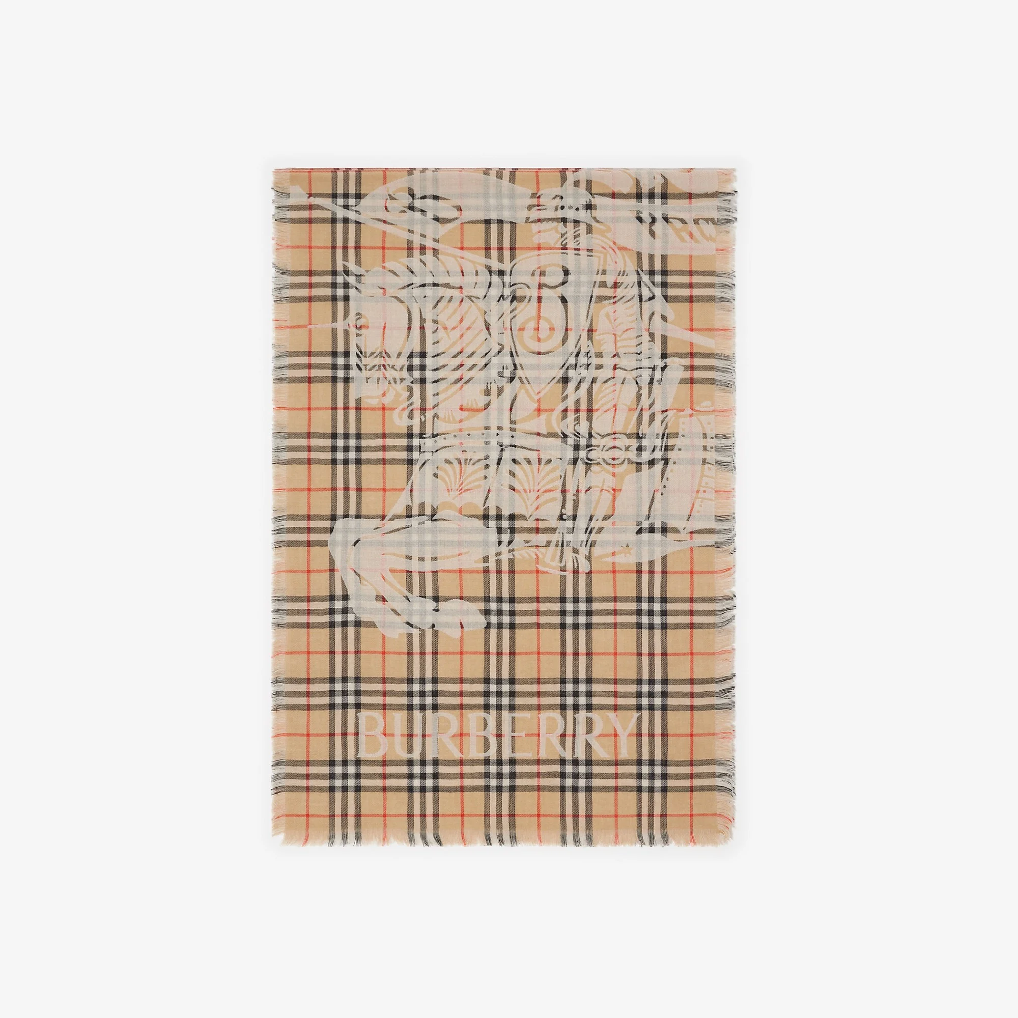 Wide EKD Check Wool Scarf - 1