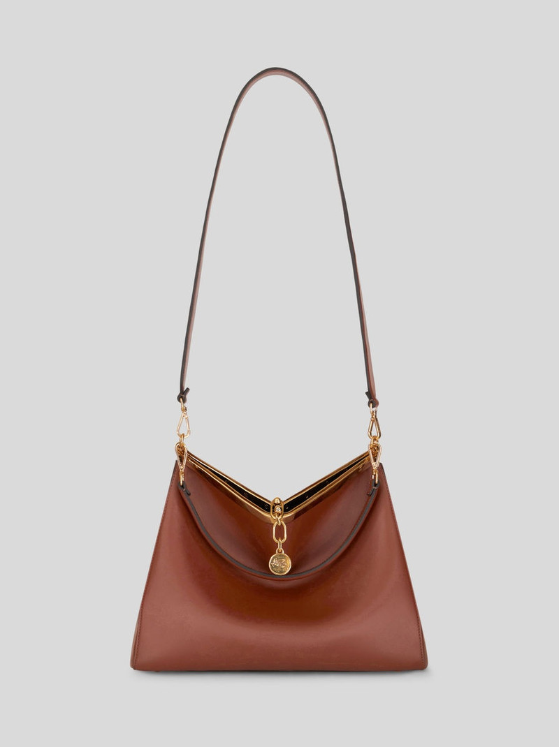 Etro LARGE LEATHER VELA BAG outlook