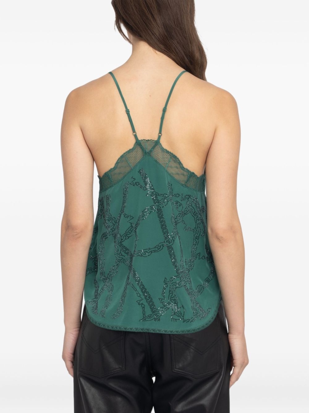 lace-trimmed top - 3